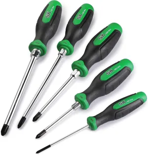 SK 5-Piece Phillips Screwdriver Set, Magnetic Screwdriver Set, S2 Steel, SureGrip Handle