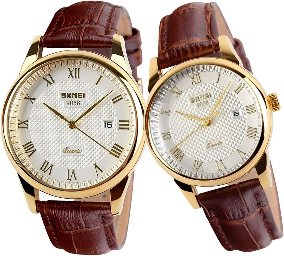 SKMEI Watch for Men Business Dress Classic Fashion Casual Black Leather Quartz Analog Waterproof Calendar Date Light Simple Wrist Watches Dad Fathers Gifts