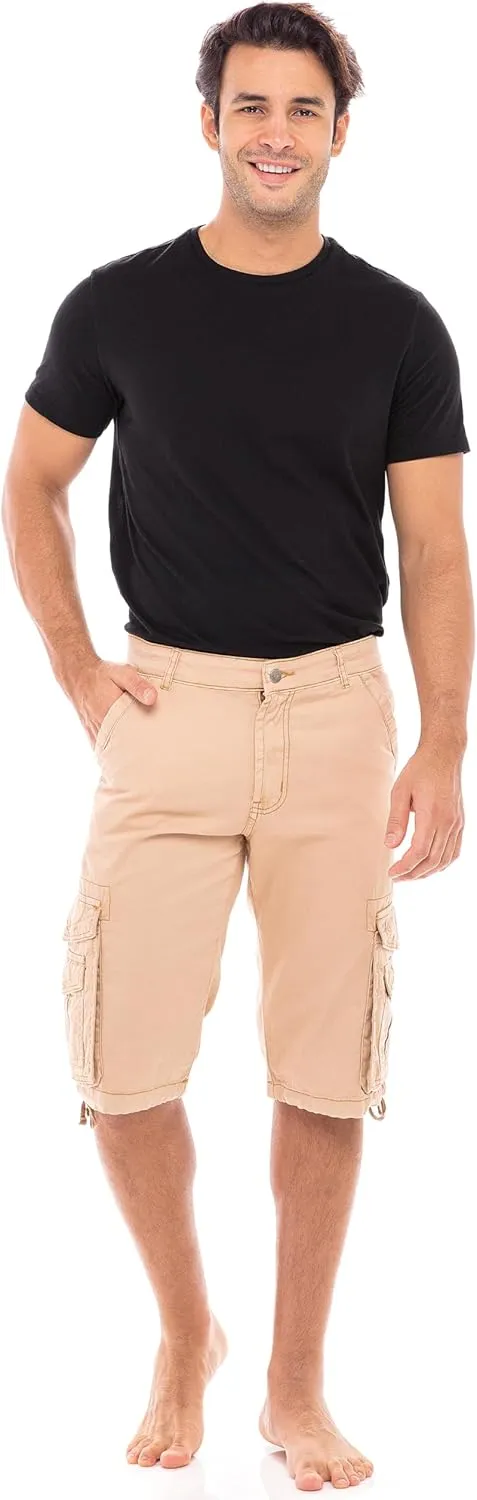 Skylinewears Men Cargo Shorts Classic Casual Cotton Multi-Pocket Work Hiking Fishing Below Knee Loose Fit Summer Shorts