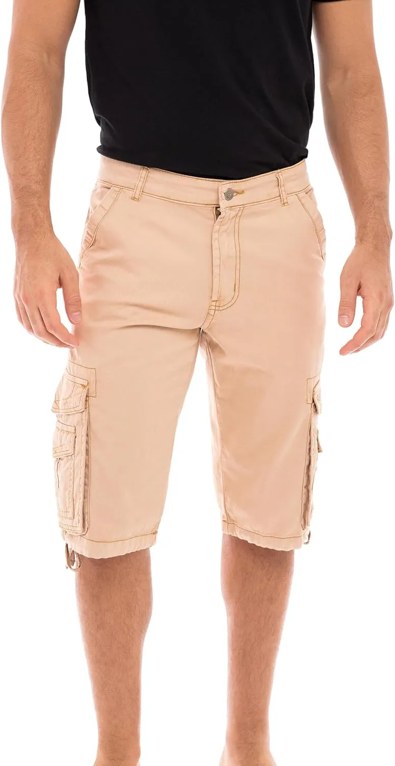 Skylinewears Men Cargo Shorts Classic Casual Cotton Multi-Pocket Work Hiking Fishing Below Knee Loose Fit Summer Shorts