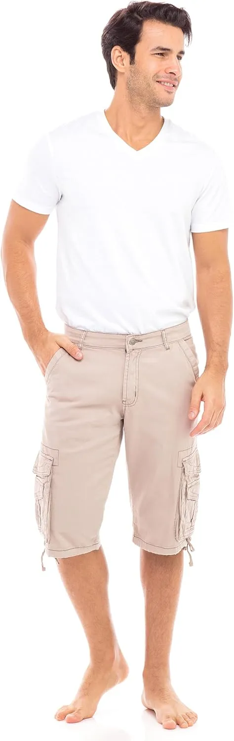 Skylinewears Men Cargo Shorts Classic Casual Cotton Multi-Pocket Work Hiking Fishing Below Knee Loose Fit Summer Shorts