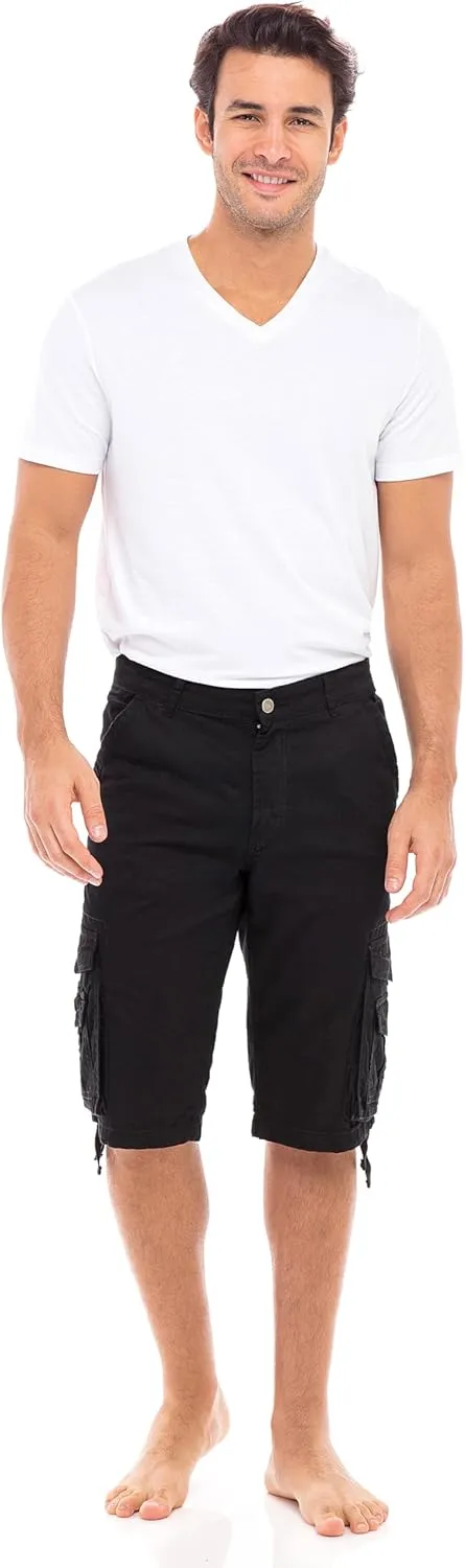 Skylinewears Men Cargo Shorts Classic Casual Cotton Multi-Pocket Work Hiking Fishing Below Knee Loose Fit Summer Shorts