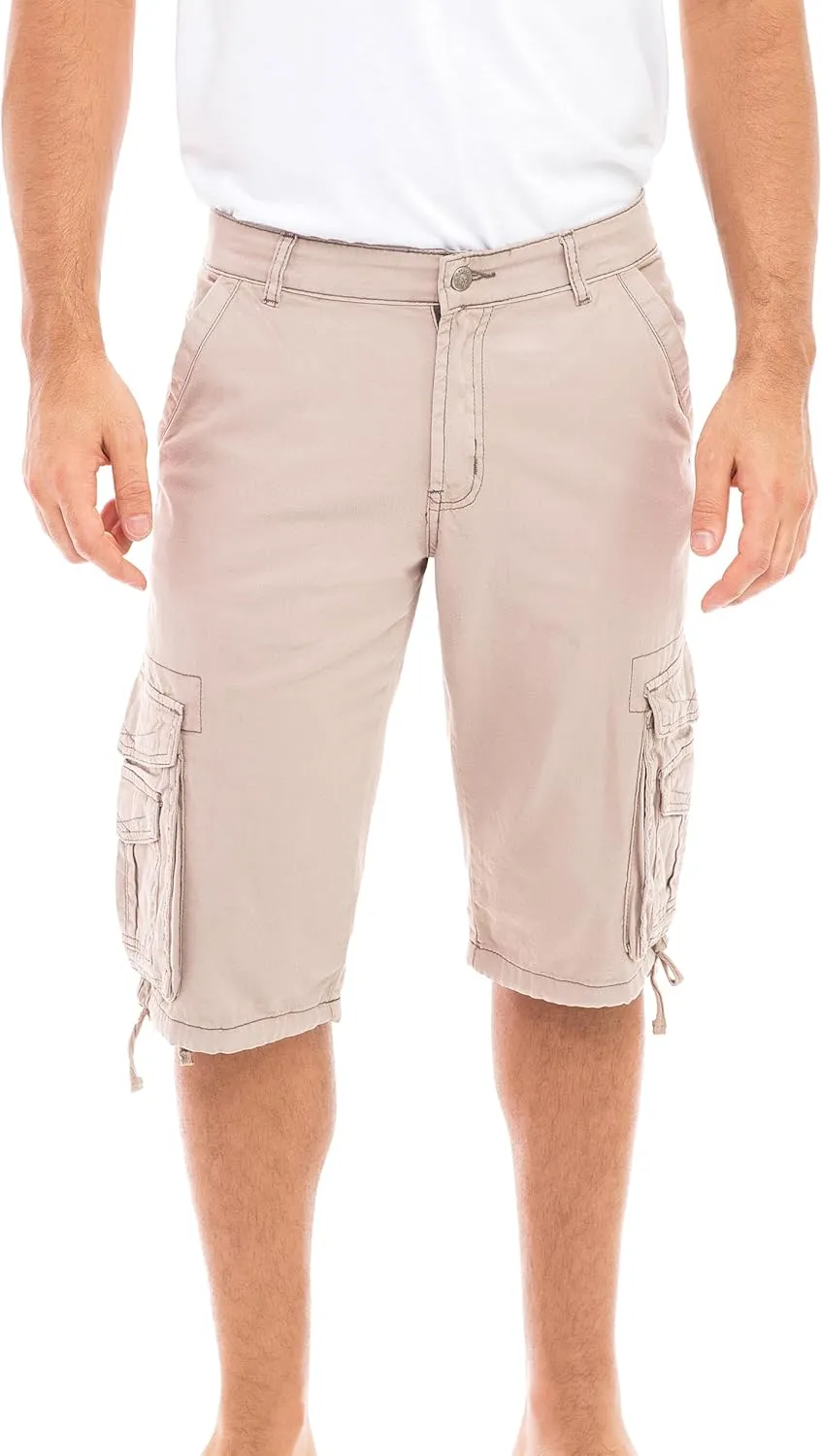 Skylinewears Men Cargo Shorts Classic Casual Cotton Multi-Pocket Work Hiking Fishing Below Knee Loose Fit Summer Shorts