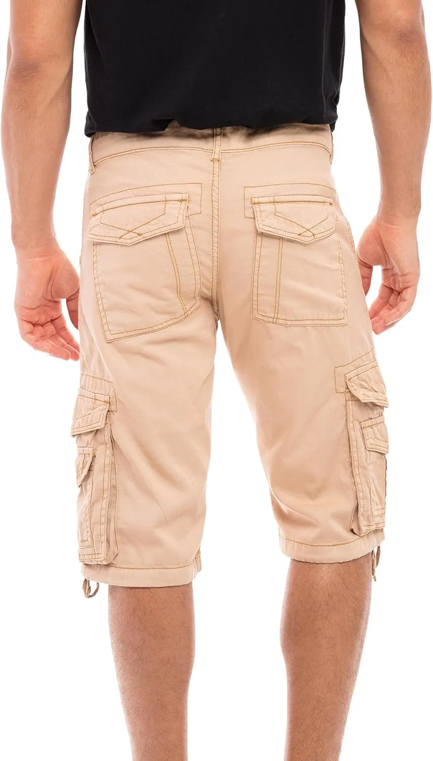 Skylinewears Men Cargo Shorts Classic Casual Cotton Multi-Pocket Work Hiking Fishing Below Knee Loose Fit Summer Shorts