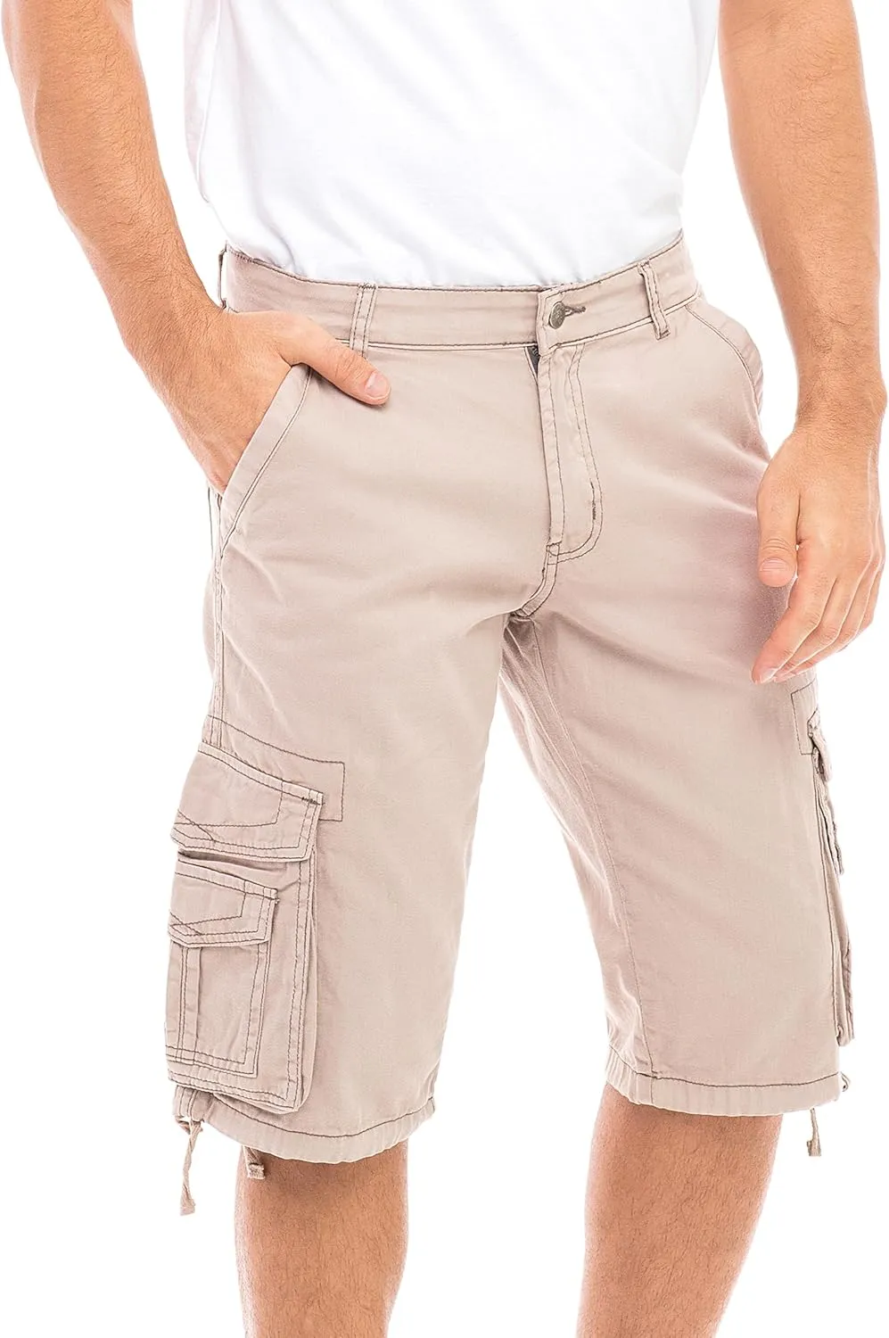 Skylinewears Men Cargo Shorts Classic Casual Cotton Multi-Pocket Work Hiking Fishing Below Knee Loose Fit Summer Shorts