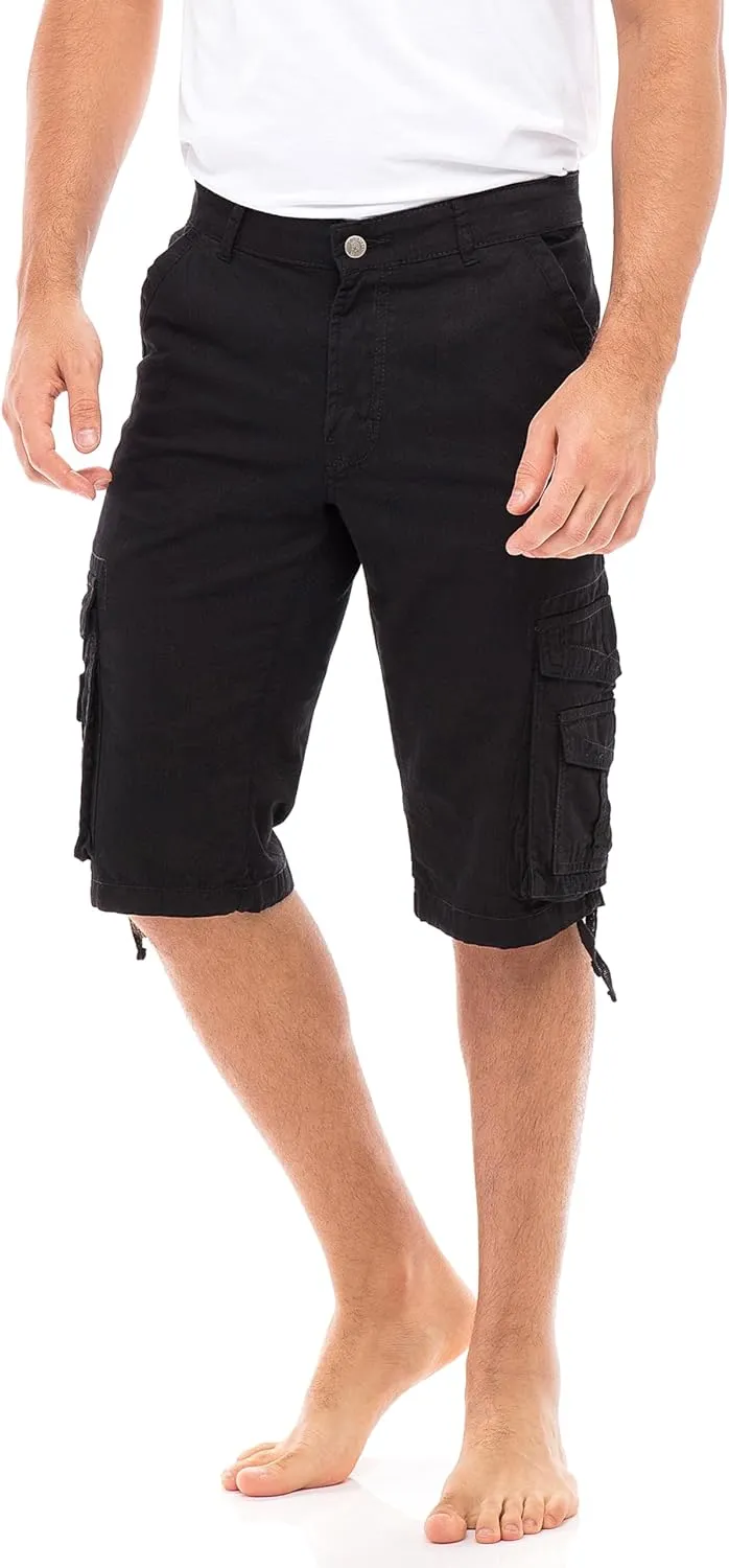 Skylinewears Men Cargo Shorts Classic Casual Cotton Multi-Pocket Work Hiking Fishing Below Knee Loose Fit Summer Shorts