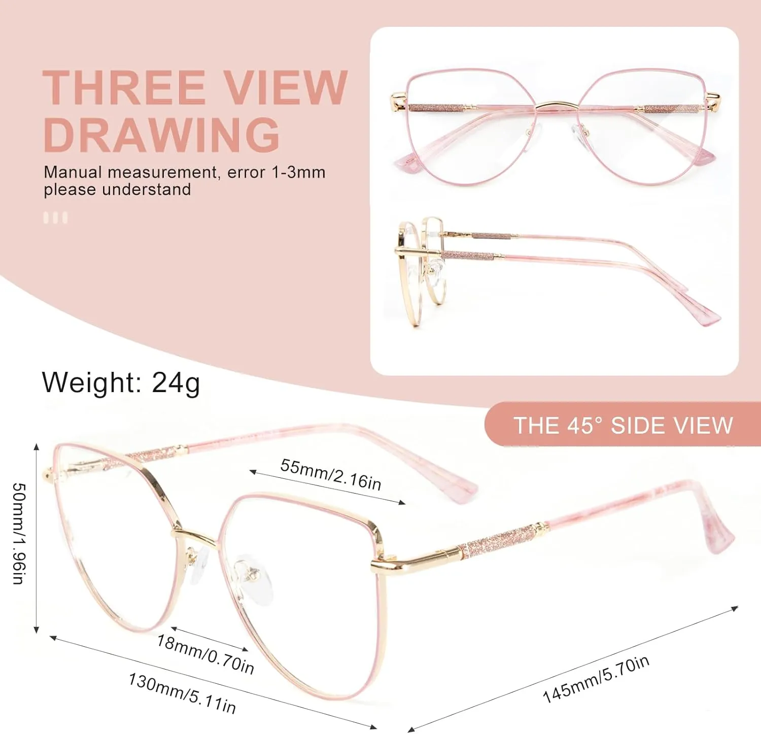 SKYWAY Women's Blue Light Blocking Glasses Stylish Computer Anti-Glare Eyewear for Digital Protection