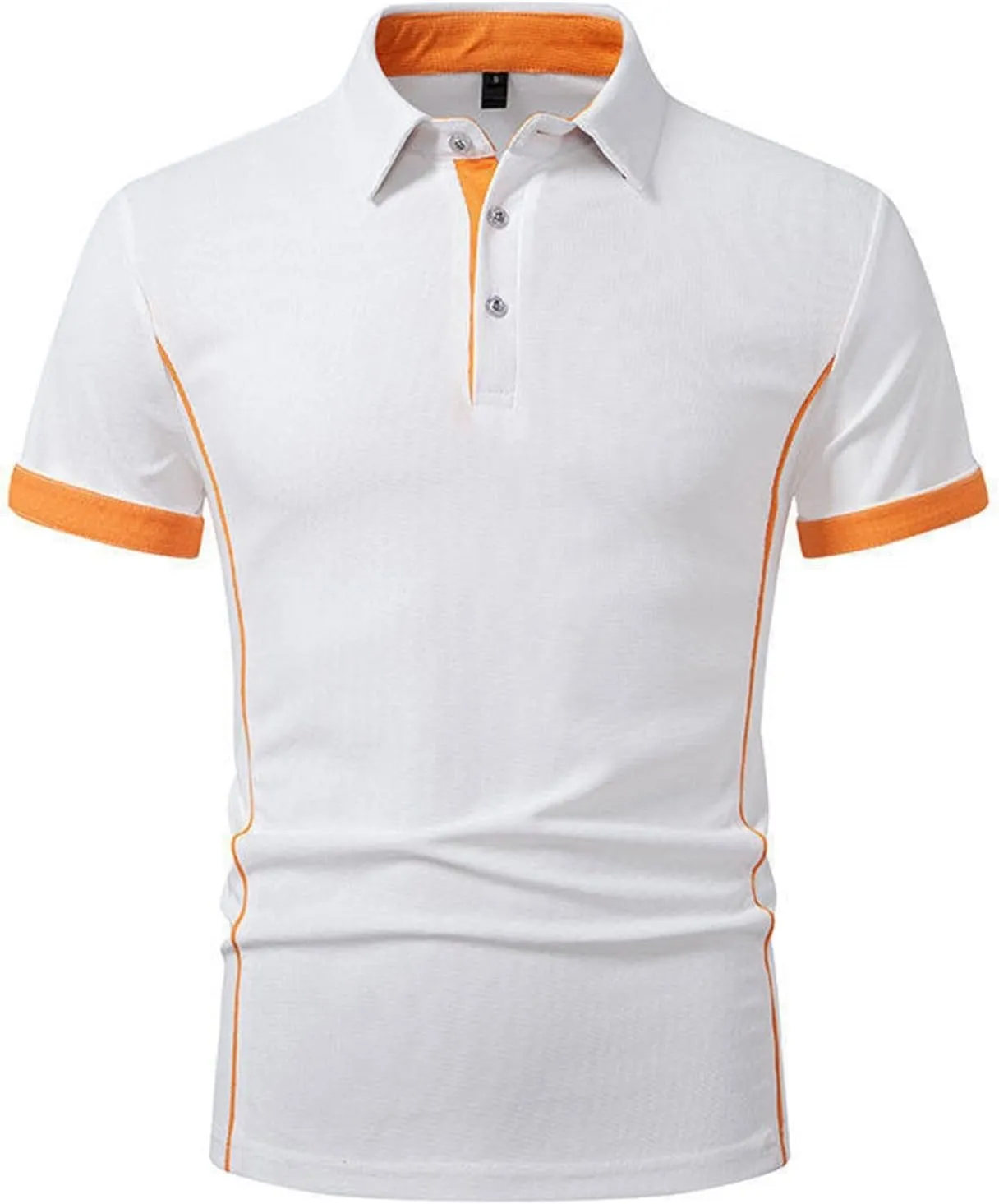 Slim Fit Polo Shirts for Men Causal Lightweight Collared Button Down Shirt Basic Short Sleecve Cotton Golf Polos
