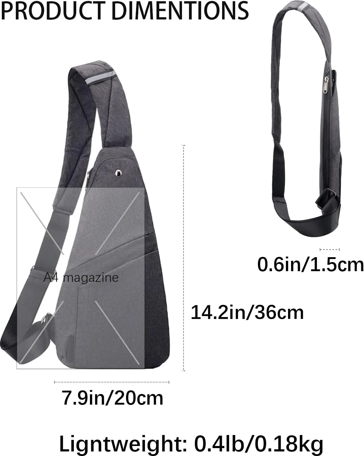 Sling Bag Anti Theft Cross Body Personal Pocket Bags Lightweight Chest Shoulder Daypack for Travel Daily