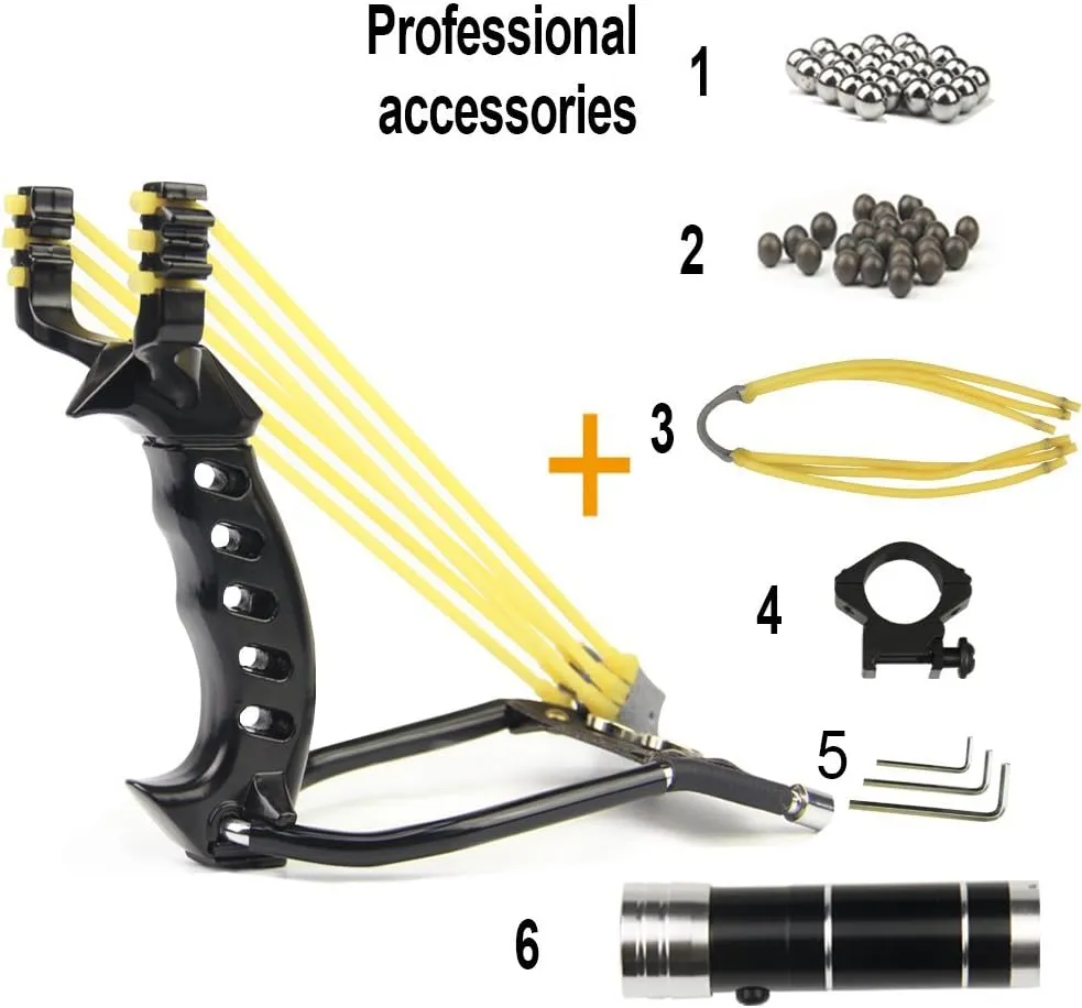Slingshot,Wrist Sling Rocket Professional Hunting Slingshot with Heavy Duty Launching Bands, High Velocity Catapult …