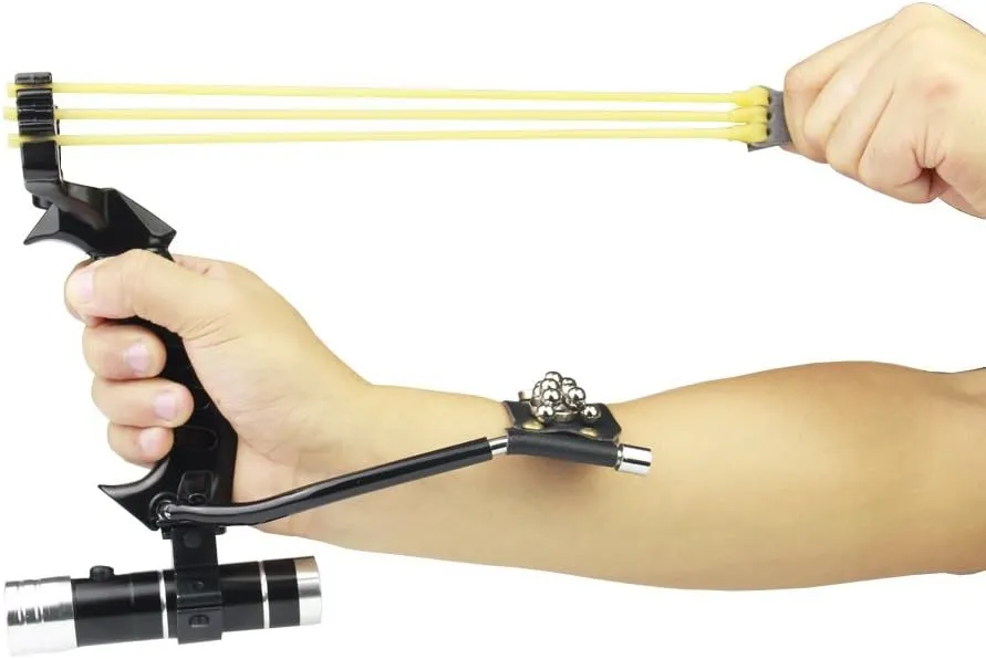 Slingshot,Wrist Sling Rocket Professional Hunting Slingshot with Heavy Duty Launching Bands, High Velocity Catapult …