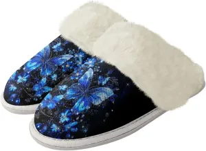Slippers For Women Indoor And Outdoor, Anti-Slip Sole Fluffy Slippers Flannel Lined Slippers with Fur Edges