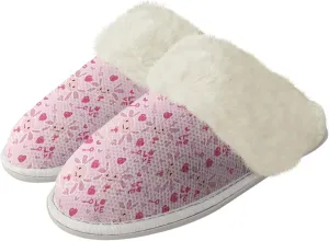 Slippers For Women Indoor And Outdoor, Anti-Slip Sole Fluffy Slippers Flannel Lined Slippers with Fur Edges