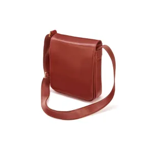 Small Leather Messenger Bag - Light Tan