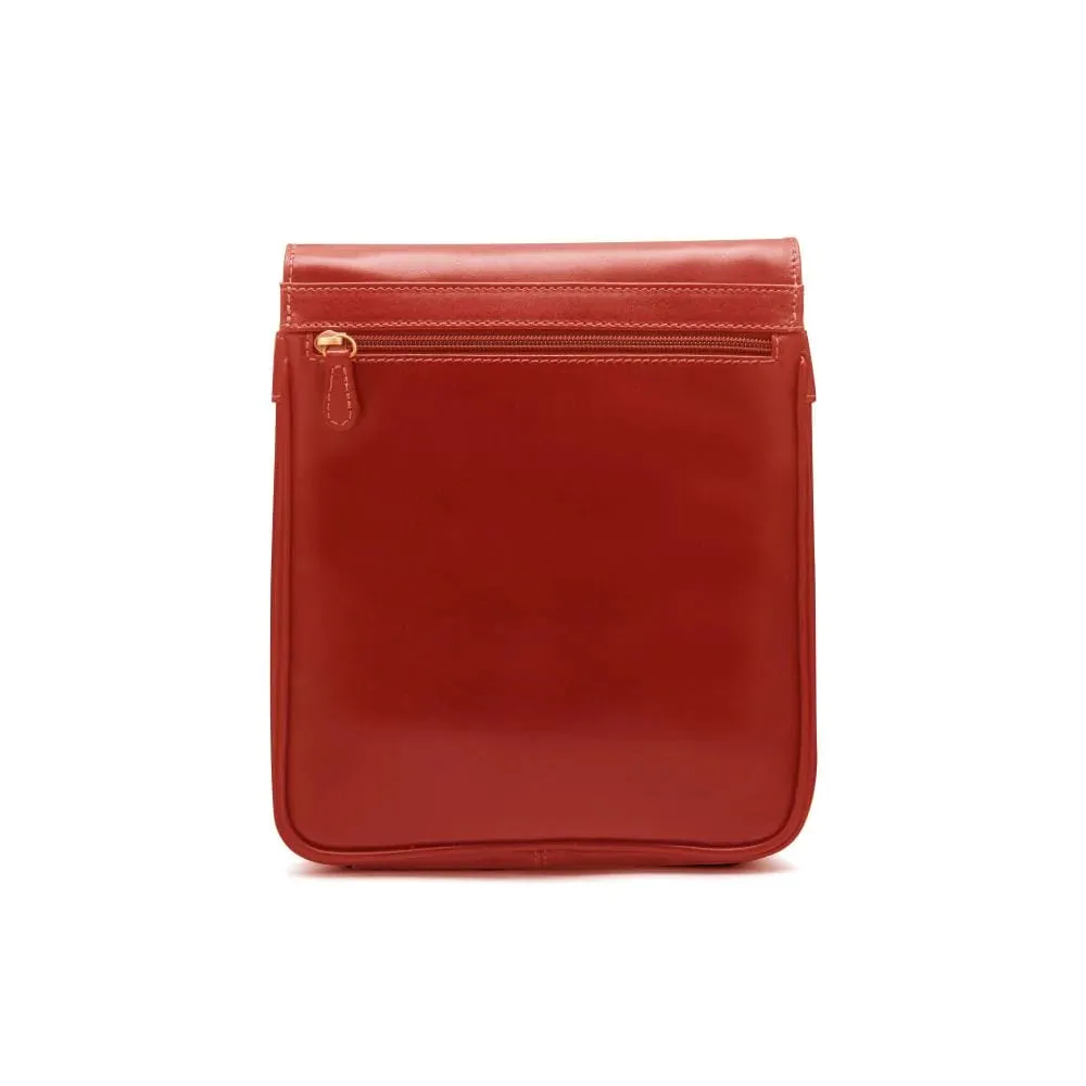 Small Leather Messenger Bag - Light Tan