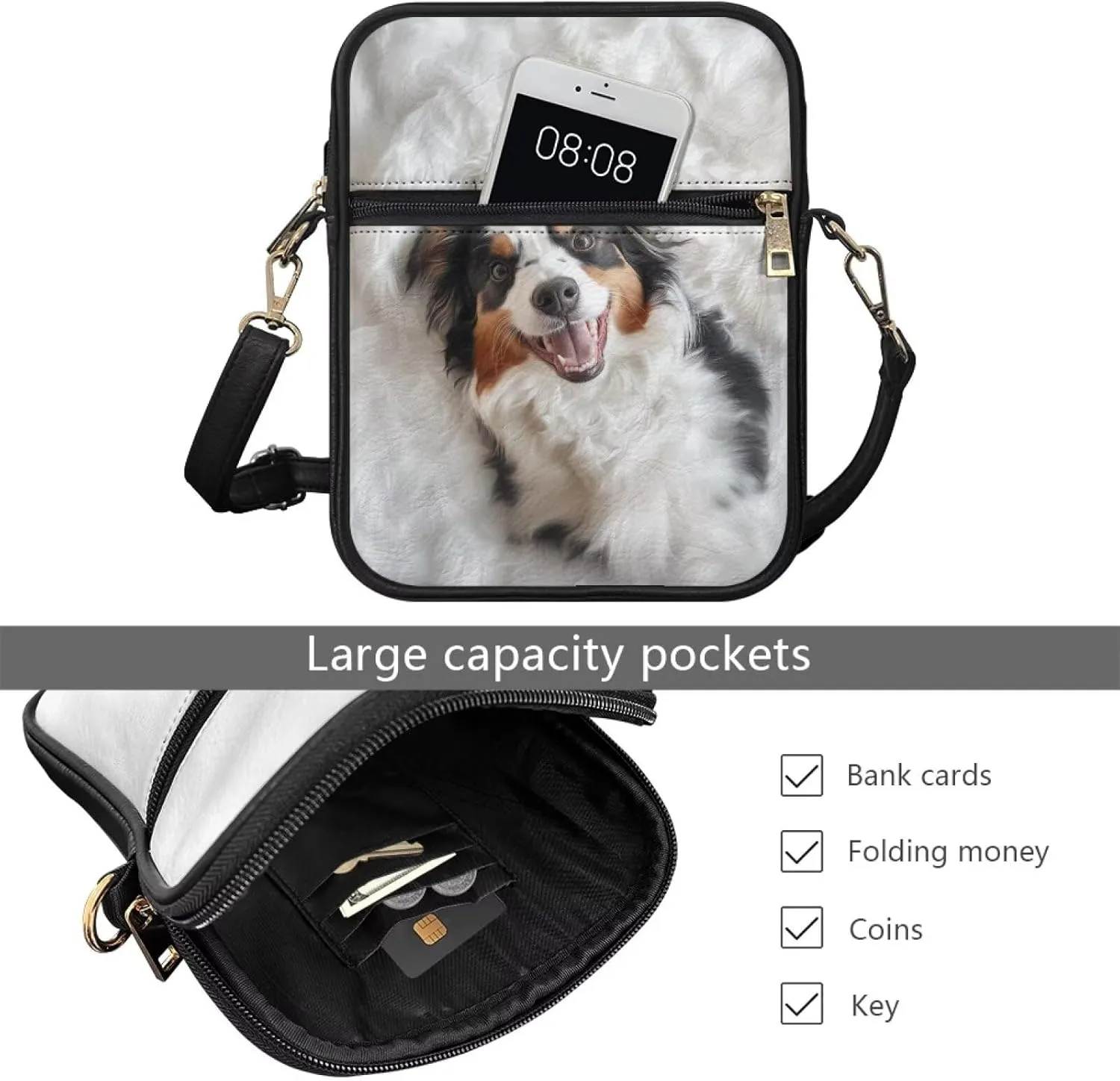 Small Messenger Bag with Adjustable Strap for Women Travel Hiking