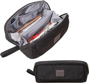 Small Pencil Case Organizer with Zipper, Black Cute Pencil Pouch Aesthetic, Light Pencil Bag for men & women