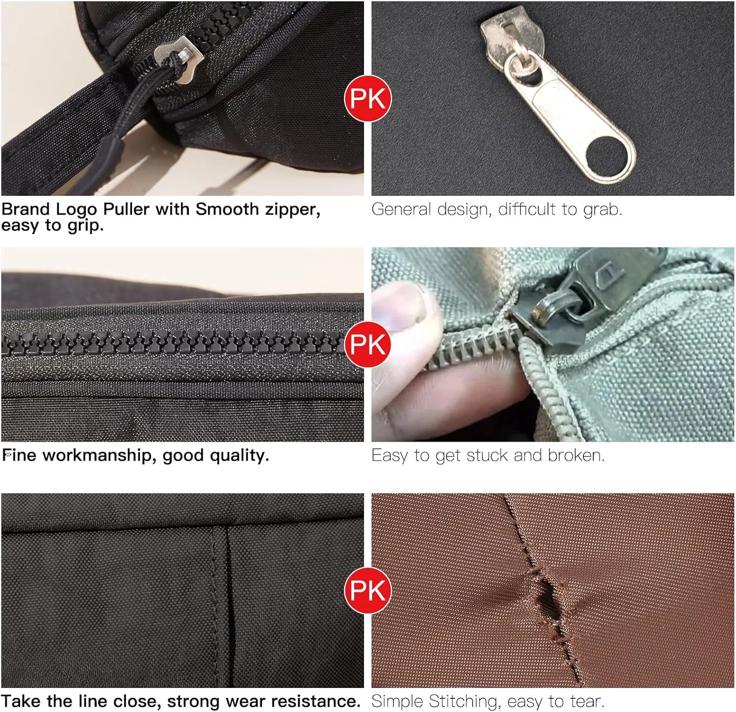 Small Pencil Case Organizer with Zipper, Black Cute Pencil Pouch Aesthetic, Light Pencil Bag for men & women