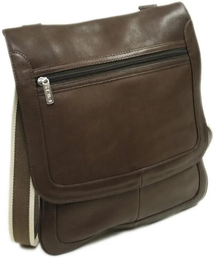 Small Vertical Messenger, Chocolate, One Size