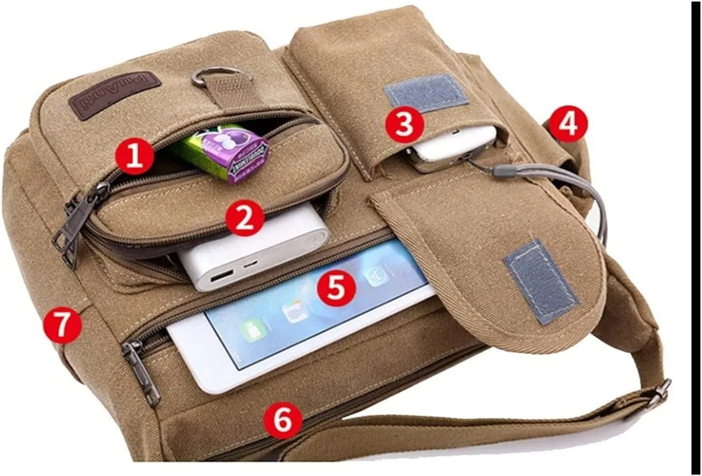 Small Vintage Messenger Bag, Small Canvas Messenger Bag for Men men Tablet Bussiness Briefcase Vintage Crossbody