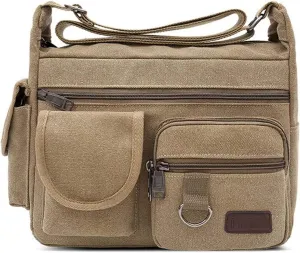 Small Vintage Messenger Bag, Small Canvas Messenger Bag for Men men Tablet Bussiness Briefcase Vintage Crossbody