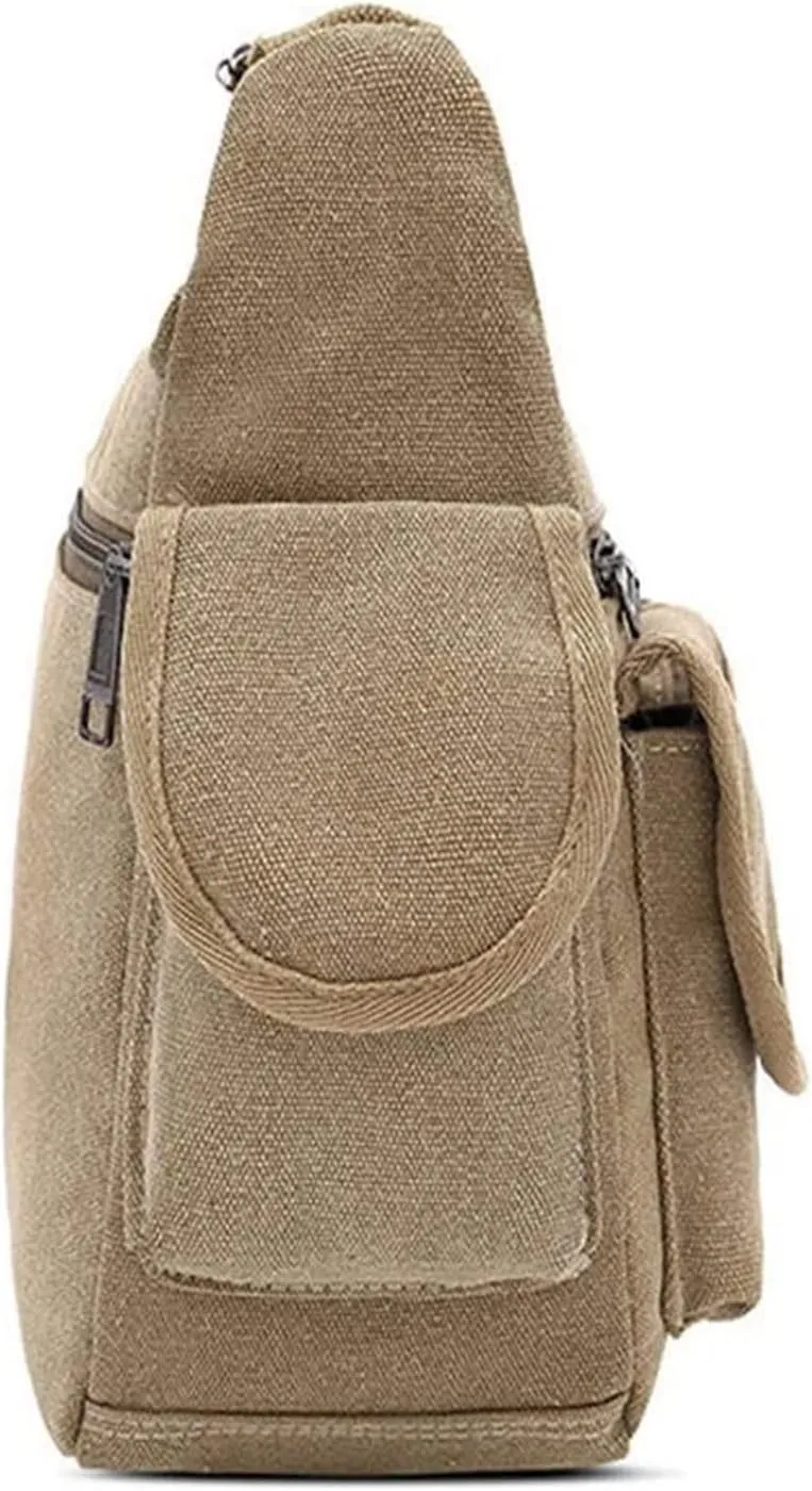 Small Vintage Messenger Bag, Small Canvas Messenger Bag for Men men Tablet Bussiness Briefcase Vintage Crossbody