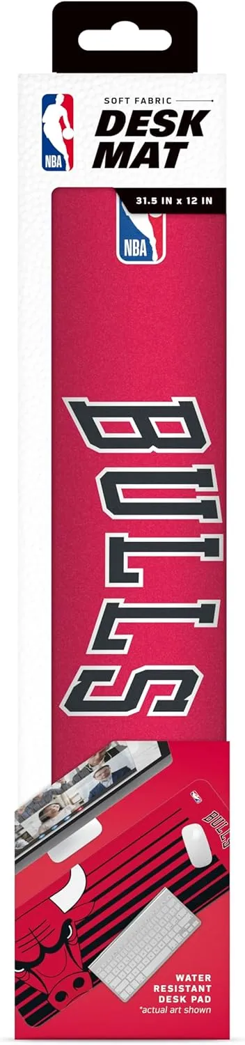 SOAR NBA Multifunctional Desk Mat for Desktop, (31.5"x12") - Ultra Soft Fabric with Non-Slip Rubber Backer - Water Resistant & Durable Nylon Stitching
