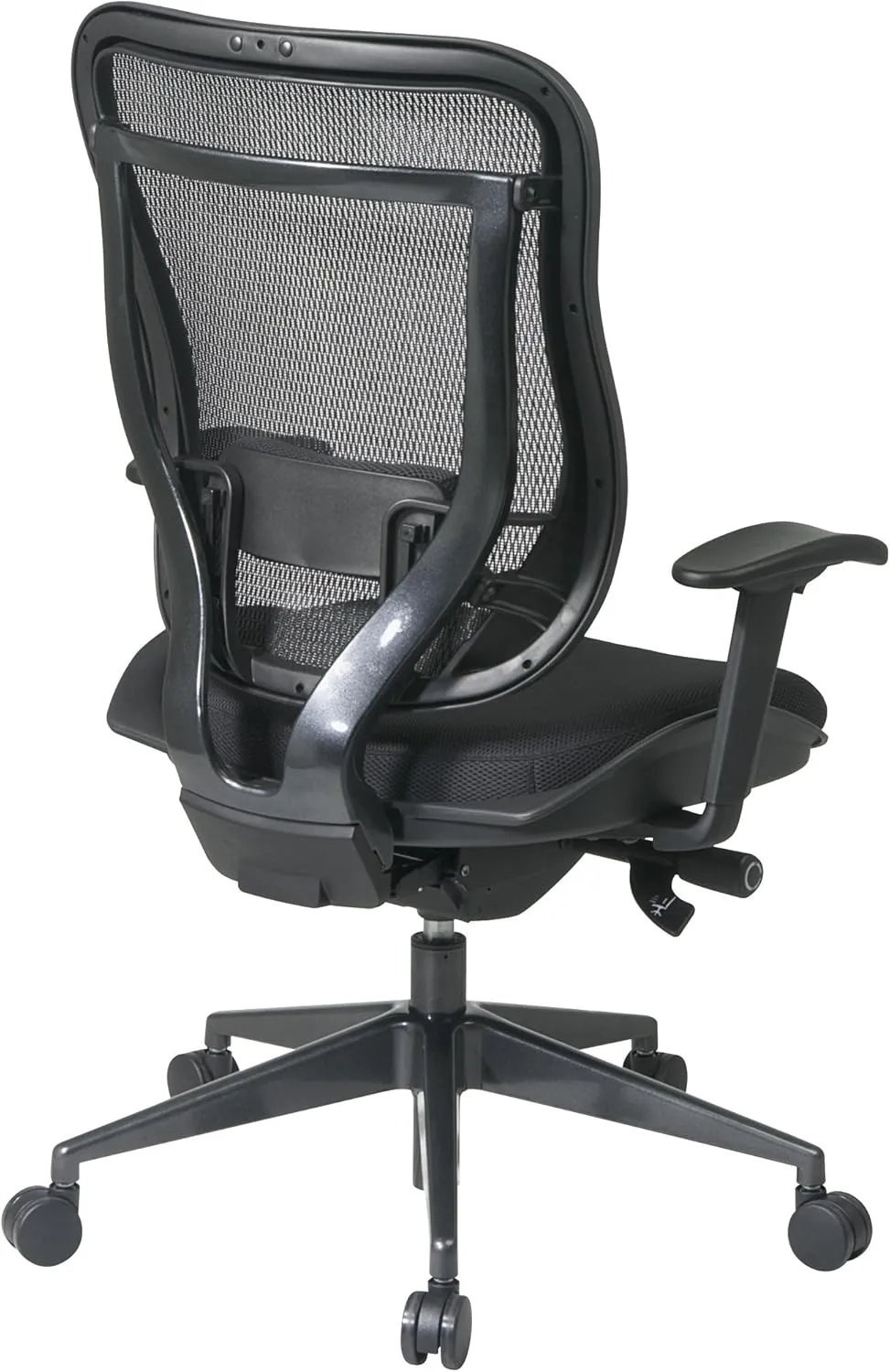 SPACE Seating Breathable Mesh High Back and Padded Seat, Ultra 2-to-1 Synchro Tilt Control, Seat Slider and Gunmetal Finish Executive Chair