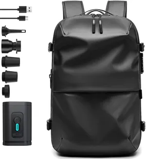 Spacevac Pro Backpack, Ezyvac Vacuum Backpack, 60l Expandable Vacpack Travel Commercial With Pump (2.0-Black, with Air Pump)
