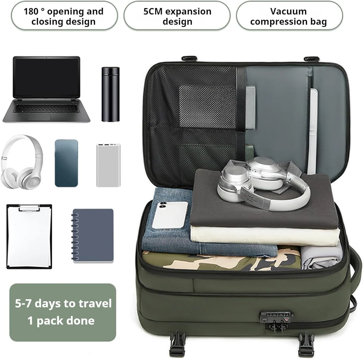 Spacevac Pro Backpack, Ezyvac Vacuum Backpack, 60l Expandable Vacpack Travel Commercial With Pump (2.0-Grey, with Air Pump)