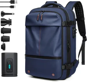 Spacevac Pro Backpack, Ezyvac Vacuum Backpack, 60l Expandable Vacpack Travel Commercial With Pump (blue, with Air Pump)