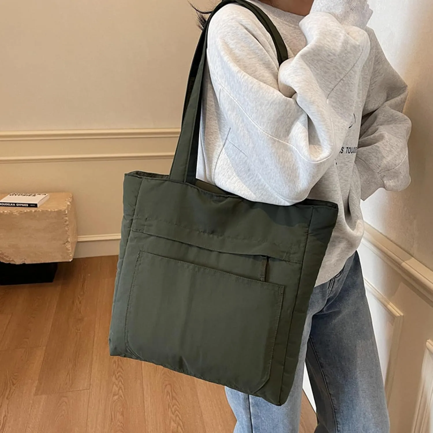 Spacious Nylon Shoulder Bag For Students And Professionals Handbag For Commuting Or Class With Water Resistant Fabric