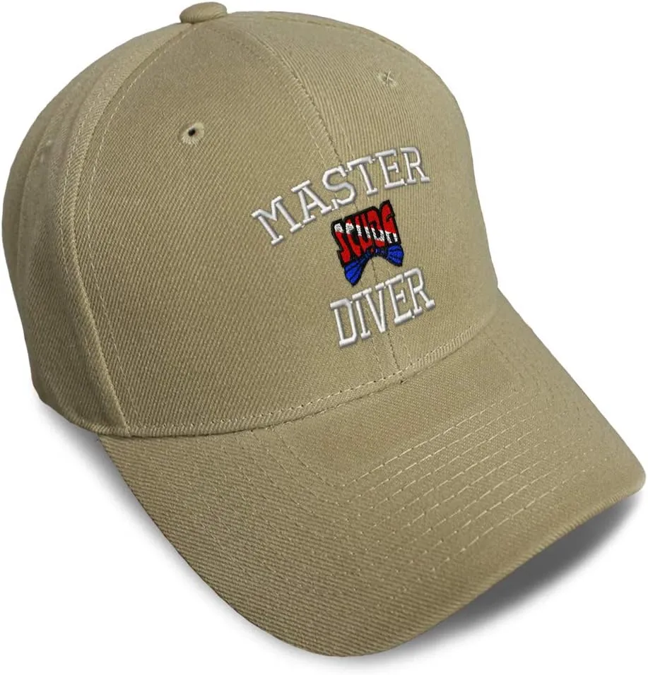 Speedy Pros Baseball Cap Master Scuba Diver Embroidery Acrylic Dad Hats for Men & Women