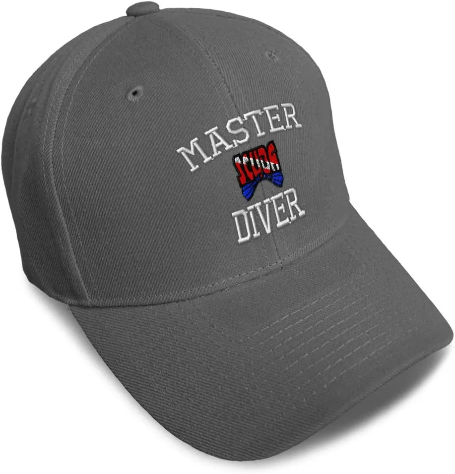 Speedy Pros Baseball Cap Master Scuba Diver Embroidery Acrylic Dad Hats for Men & Women