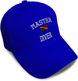 Speedy Pros Baseball Cap Master Scuba Diver Embroidery Acrylic Dad Hats for Men & Women