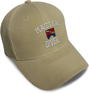 Speedy Pros Baseball Cap Master Scuba Diver Embroidery Acrylic Dad Hats for Men & Women