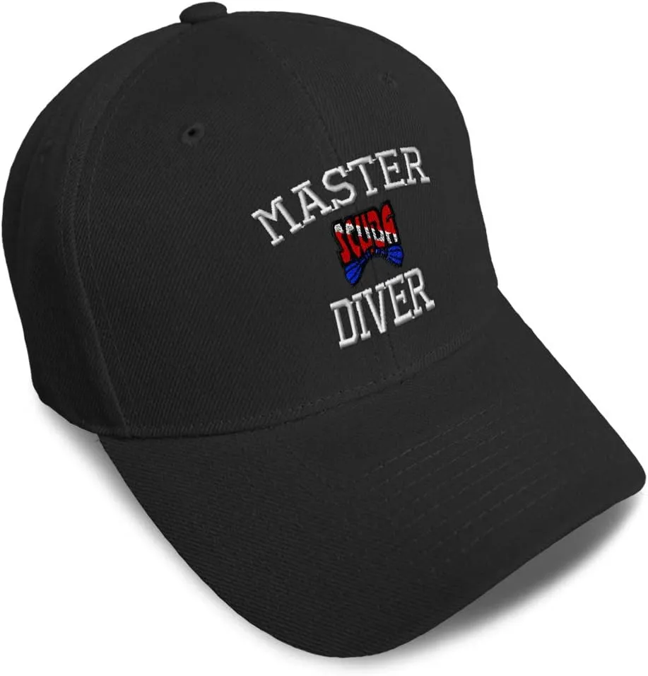 Speedy Pros Baseball Cap Master Scuba Diver Embroidery Acrylic Dad Hats for Men & Women