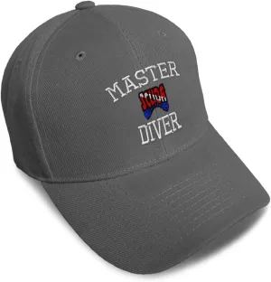 Speedy Pros Baseball Cap Master Scuba Diver Embroidery Acrylic Dad Hats for Men & Women