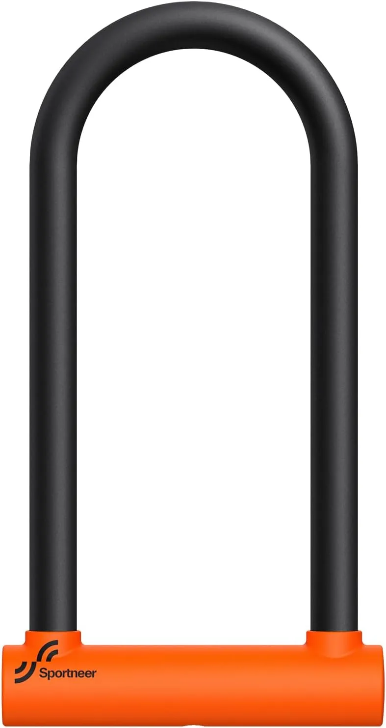 Sportneer Bike U Lock - 18mm Shackle Heavy Duty Anti Theft Bike Locks with 3 Keys - Bicycle U-Locks with Sturdy Mounting Bracket for Road, Mountain, Electric & Folding Bike, Size 11.5''x6.25''