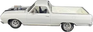 Sports car Metal Model Die-cast 1:18 Scale for Chevy 1965 Static Pickup Truck Model White Hobby Collection Ornament Display for Home Décor(White)