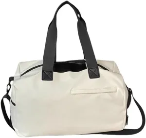Sports Duffel Bag with Wet Dry Compartment, Waterproof Swimming Gym Bag, Large Capacity with Shoulder Strap, Available in Black, White, Blue (white)