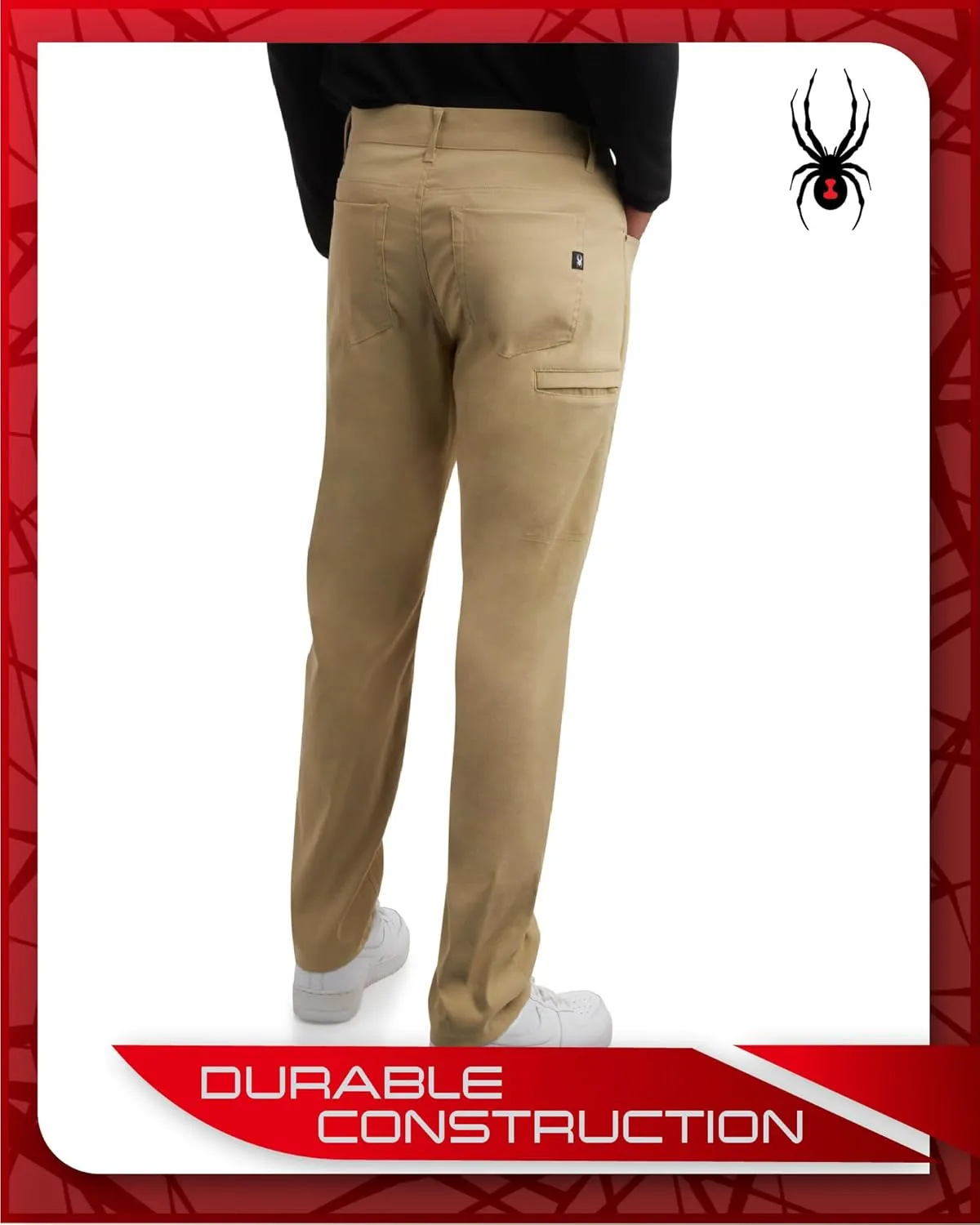Spyder Mens Golf Pants - Lightweight Stretch Nylon Quick Dry Work Dress Pants for Men with UPF 30  and Pockets (Sizes: 30-38)