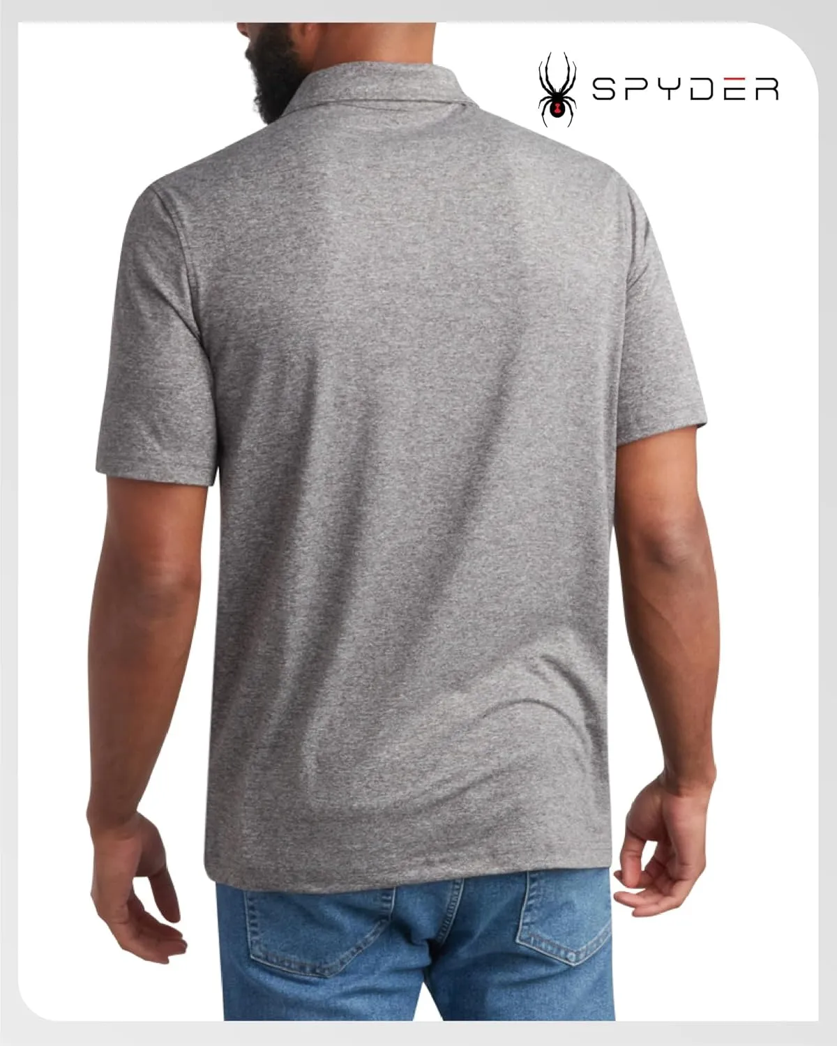 Spyder Mens Golf Polo Shirt - Super Soft Moisture Wicking Athletic Fit Performance Collared Golf Shirts for Men (Sizes: S-XL)