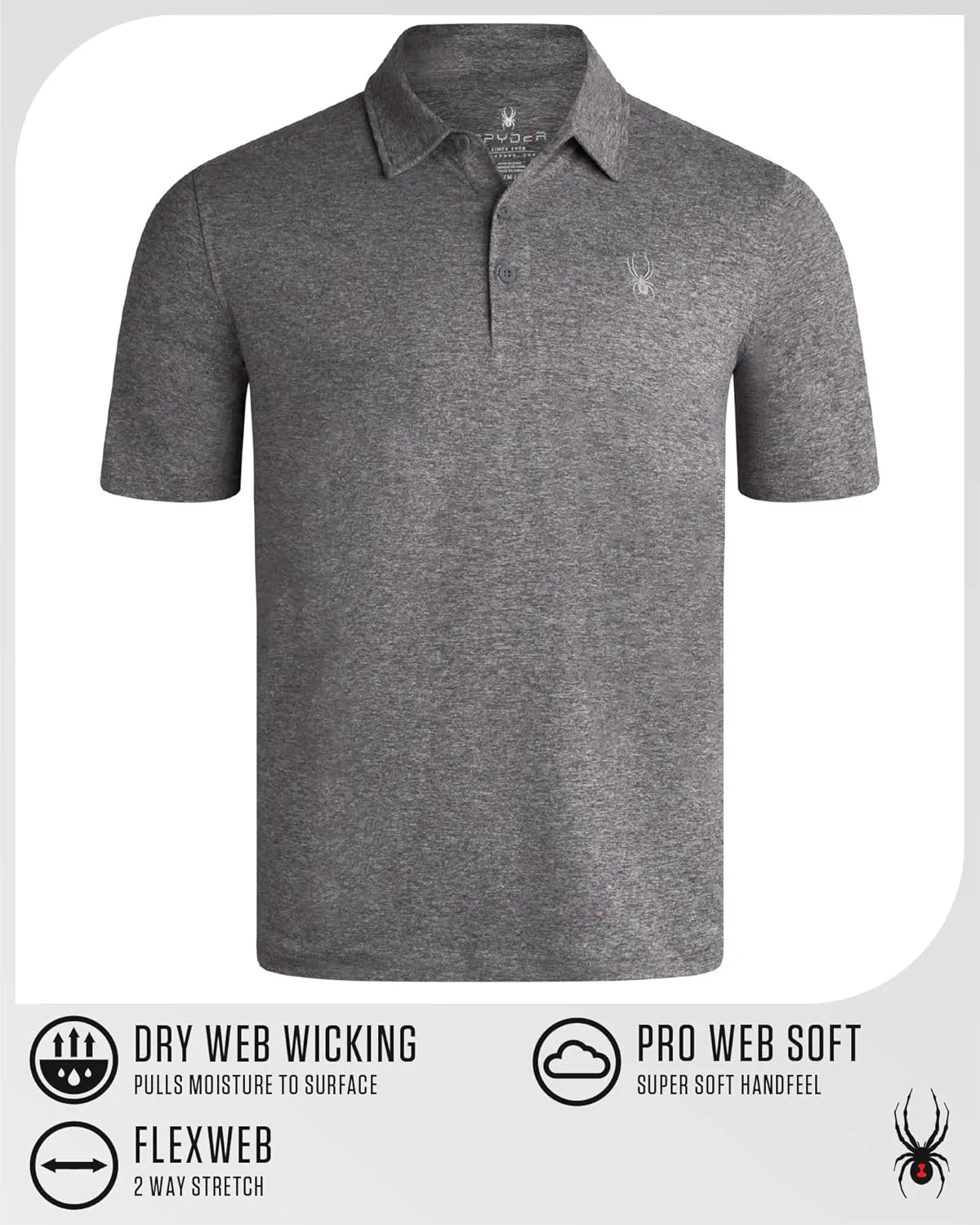 Spyder Mens Golf Polo Shirt - Super Soft Moisture Wicking Athletic Fit Performance Collared Golf Shirts for Men (Sizes: S-XL)