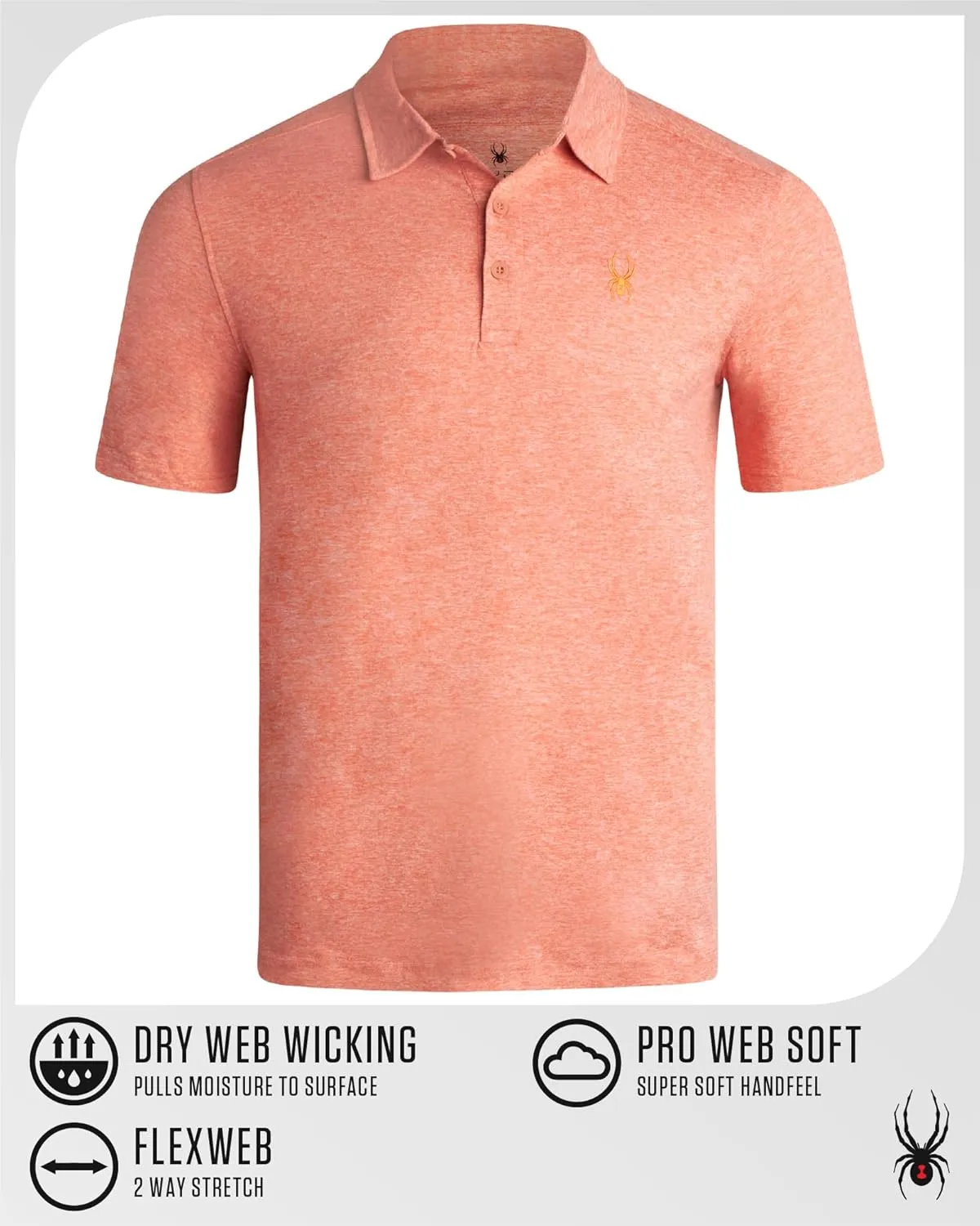 Spyder Mens Golf Polo Shirt - Super Soft Moisture Wicking Athletic Fit Performance Collared Golf Shirts for Men (Sizes: S-XL)