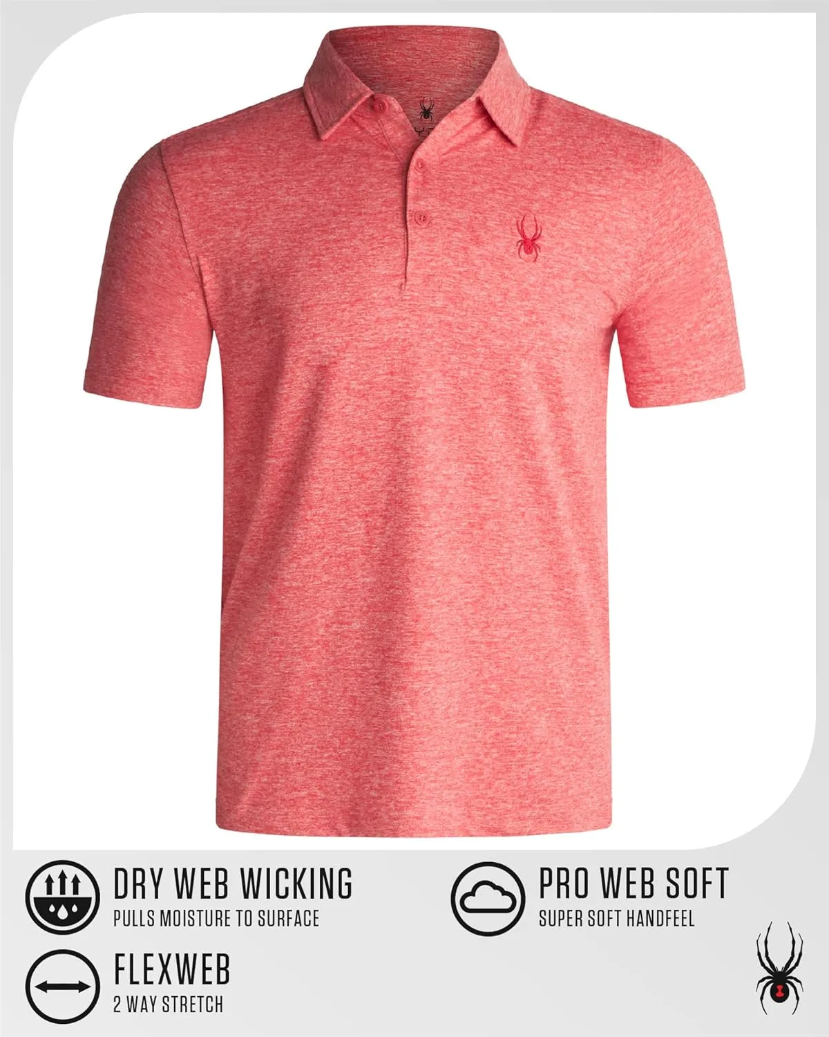 Spyder Mens Golf Polo Shirt - Super Soft Moisture Wicking Athletic Fit Performance Collared Golf Shirts for Men (Sizes: S-XL)