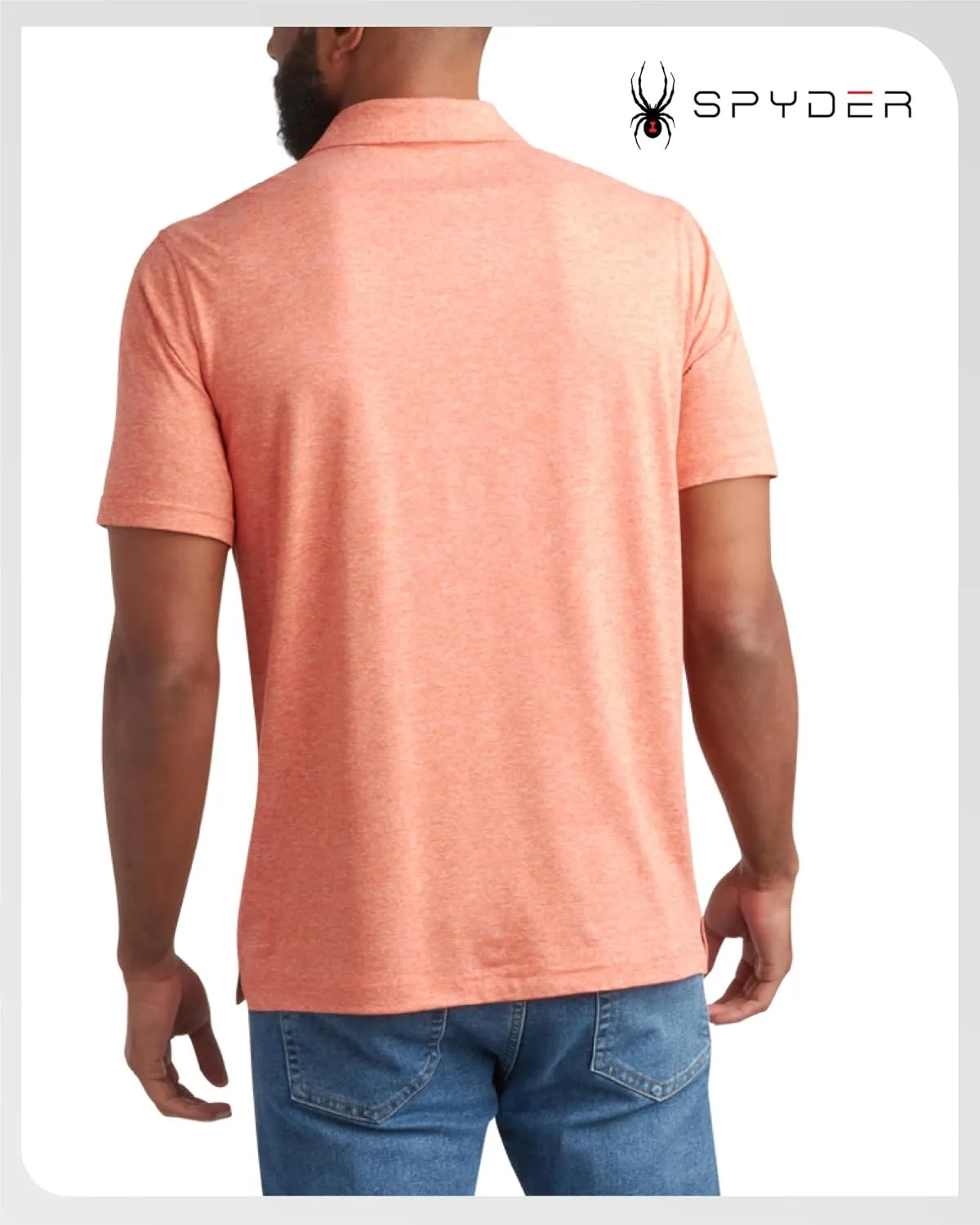 Spyder Mens Golf Polo Shirt - Super Soft Moisture Wicking Athletic Fit Performance Collared Golf Shirts for Men (Sizes: S-XL)