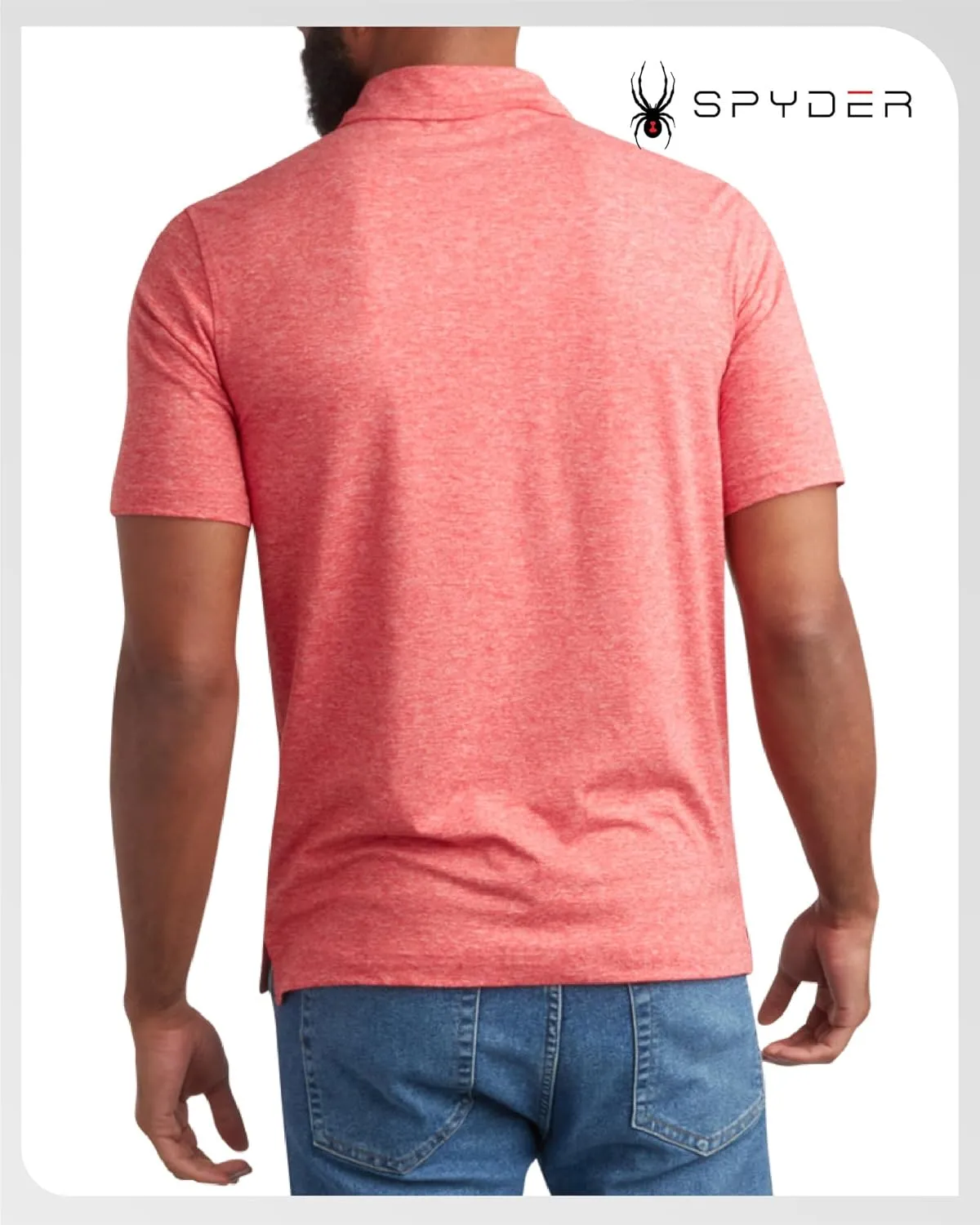 Spyder Mens Golf Polo Shirt - Super Soft Moisture Wicking Athletic Fit Performance Collared Golf Shirts for Men (Sizes: S-XL)