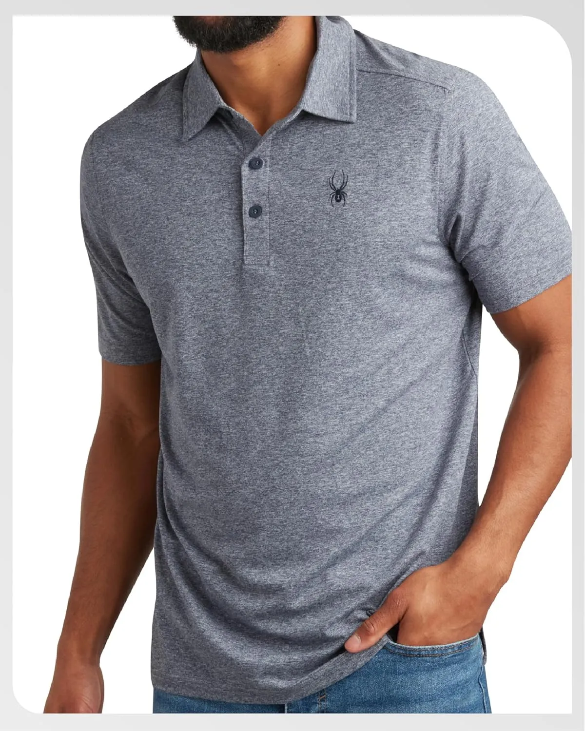 Spyder Mens Golf Polo Shirt - Super Soft Moisture Wicking Athletic Fit Performance Collared Golf Shirts for Men (Sizes: S-XL)