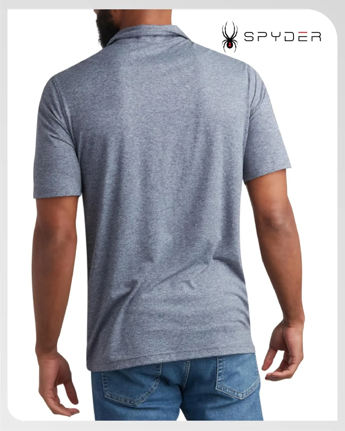 Spyder Mens Golf Polo Shirt - Super Soft Moisture Wicking Athletic Fit Performance Collared Golf Shirts for Men (Sizes: S-XL)